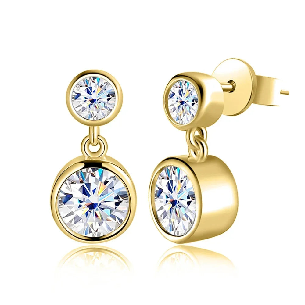 Stunning 2.6ct Moissanite Bubble Dangle Earrings for Women.
