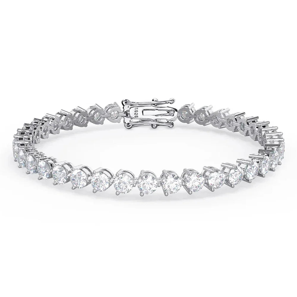 Moissanite Tennis Bracelet - 3mm Round Diamond Bracelets.
