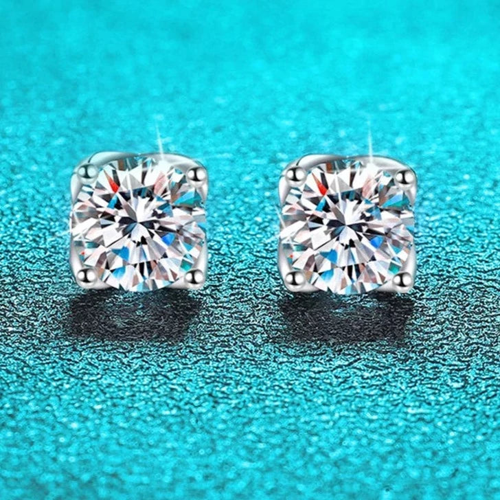 Moissanite Stud Earrings For Women. 1.0 To 4.0 Carat D VVS1.