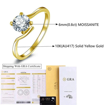 Elegant Moissanite Engagement Gold Rings. 0.80 Carat D VVS1.