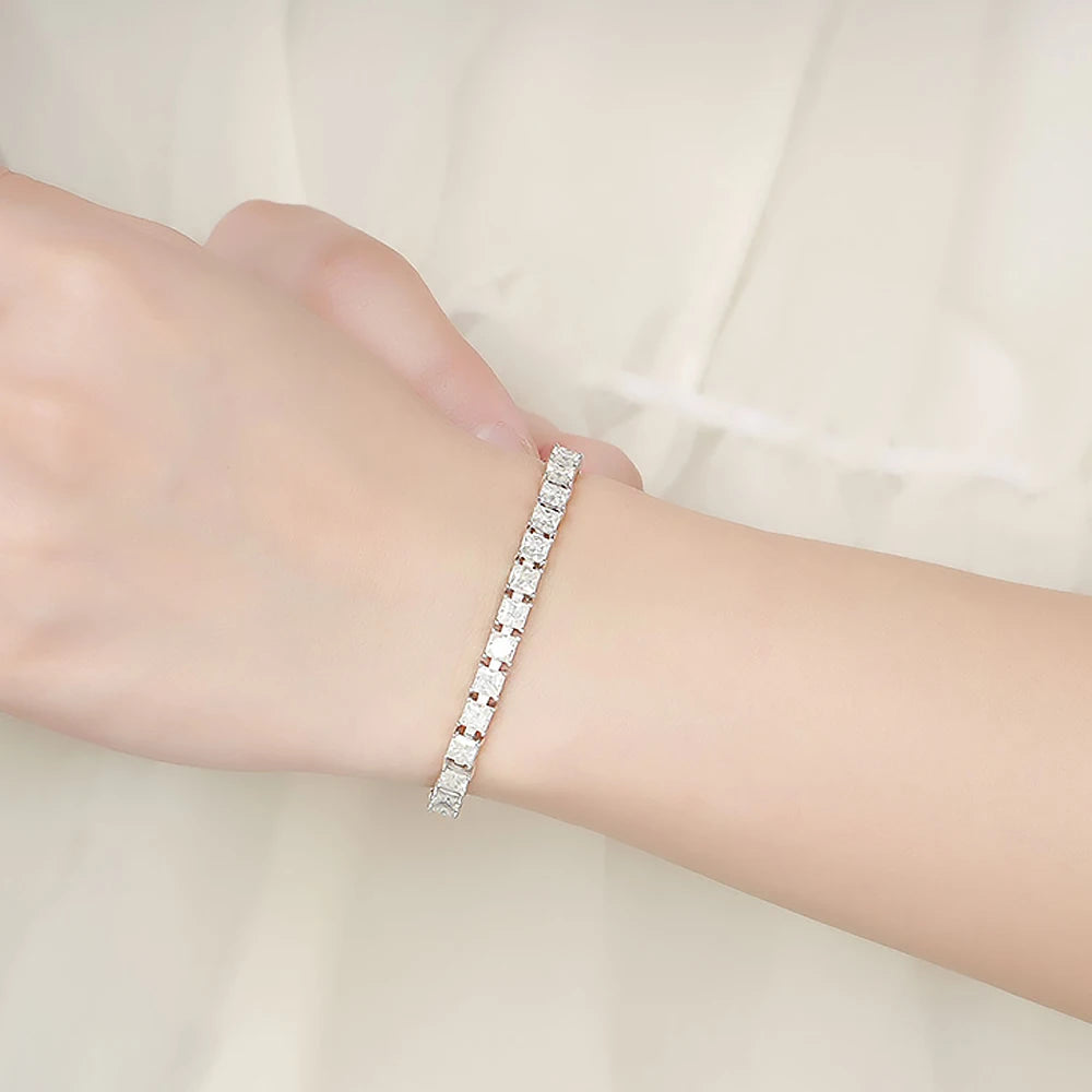 Princess Cut Moissanite Tennis Bracelet | Riviera Style.
