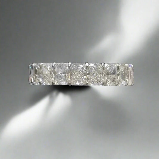 Radiant Diamond Eternity Rings - 14K White Gold - Lab-Grown Diamond.
