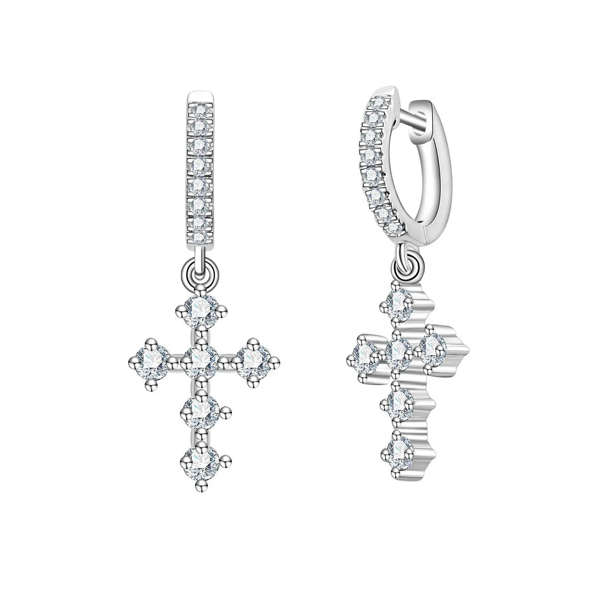 Moissanite Cross Earrings For Women