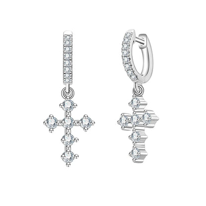 Moissanite Cross Earrings For Women