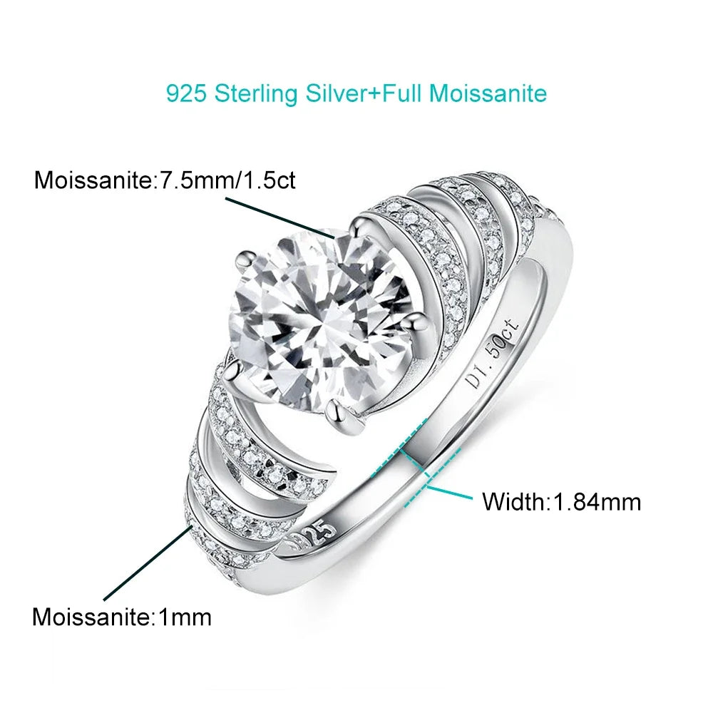 All Moissanite Stones Engagement Ring.
