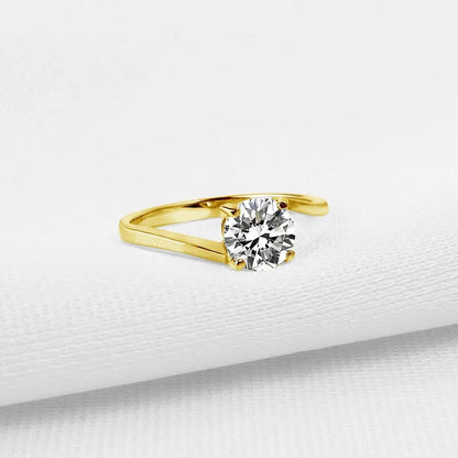 1.0 Carat Genuine Moissanite Engagement Rings, 10K Gold.