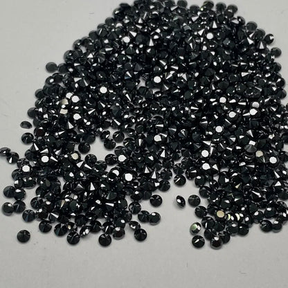 Black Moissanite. 0.8mm To 3.0mm. Small Sizes. Round Shape. 1.0 Carat.