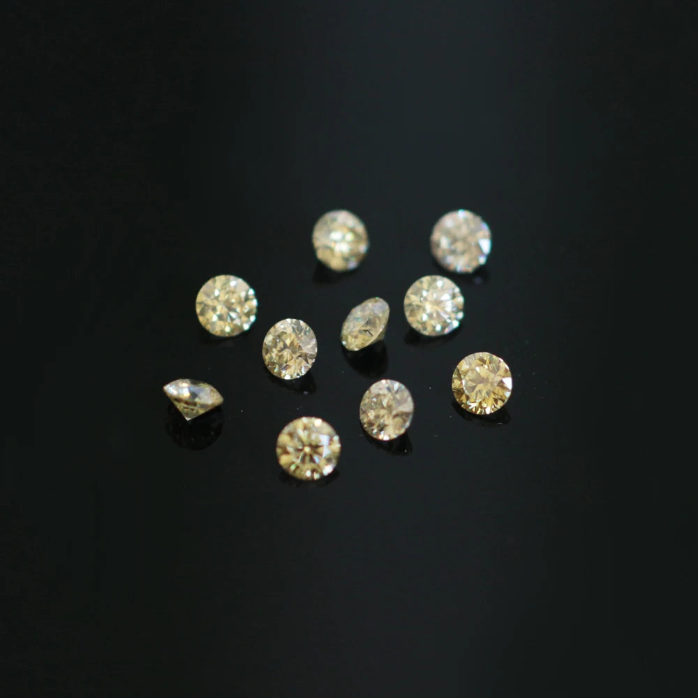 Colored Moissanite. 3mm 10Pcs. Blue, Pink, Yellow, Garnet, Green.