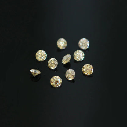 Colored Moissanite. 3mm 10Pcs. Blue, Pink, Yellow, Garnet, Green.