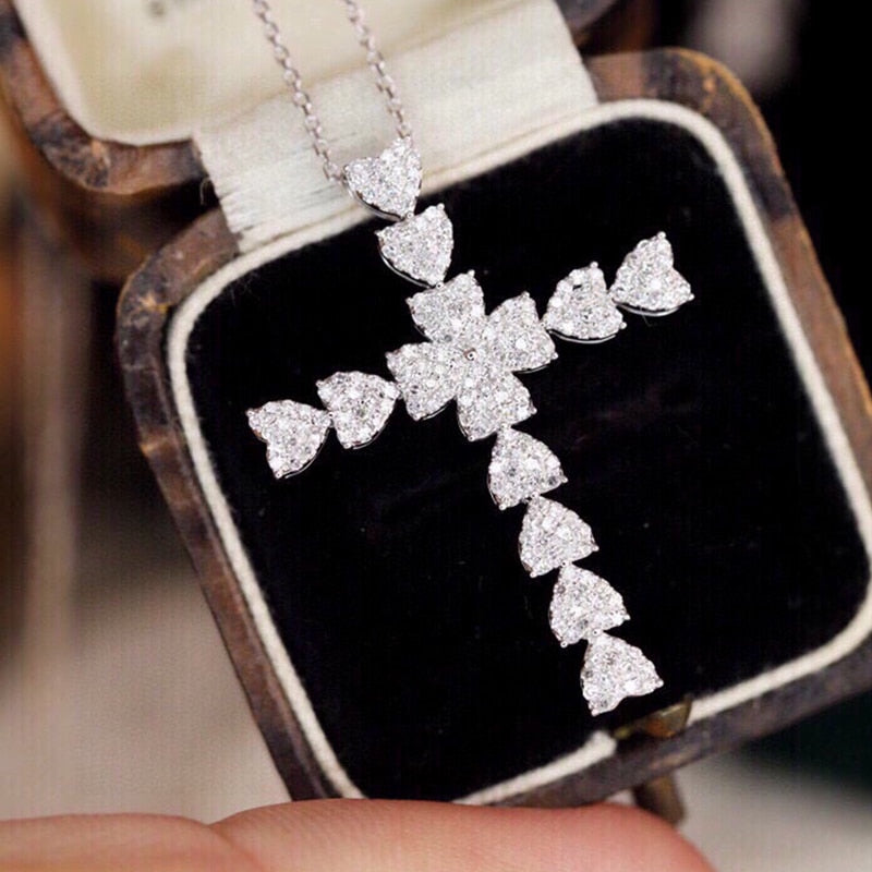 Luxury Diamond Cross. 0.65 Carat Natural Diamonds.
