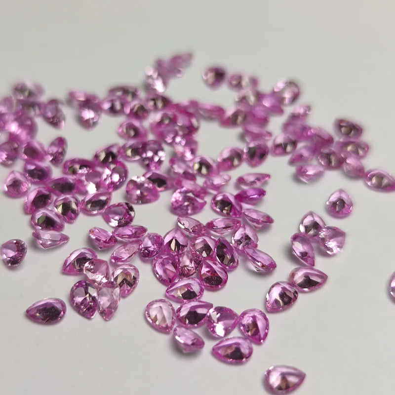 Natural Pink Sapphire Pear Shaped. Loose Gemstones.