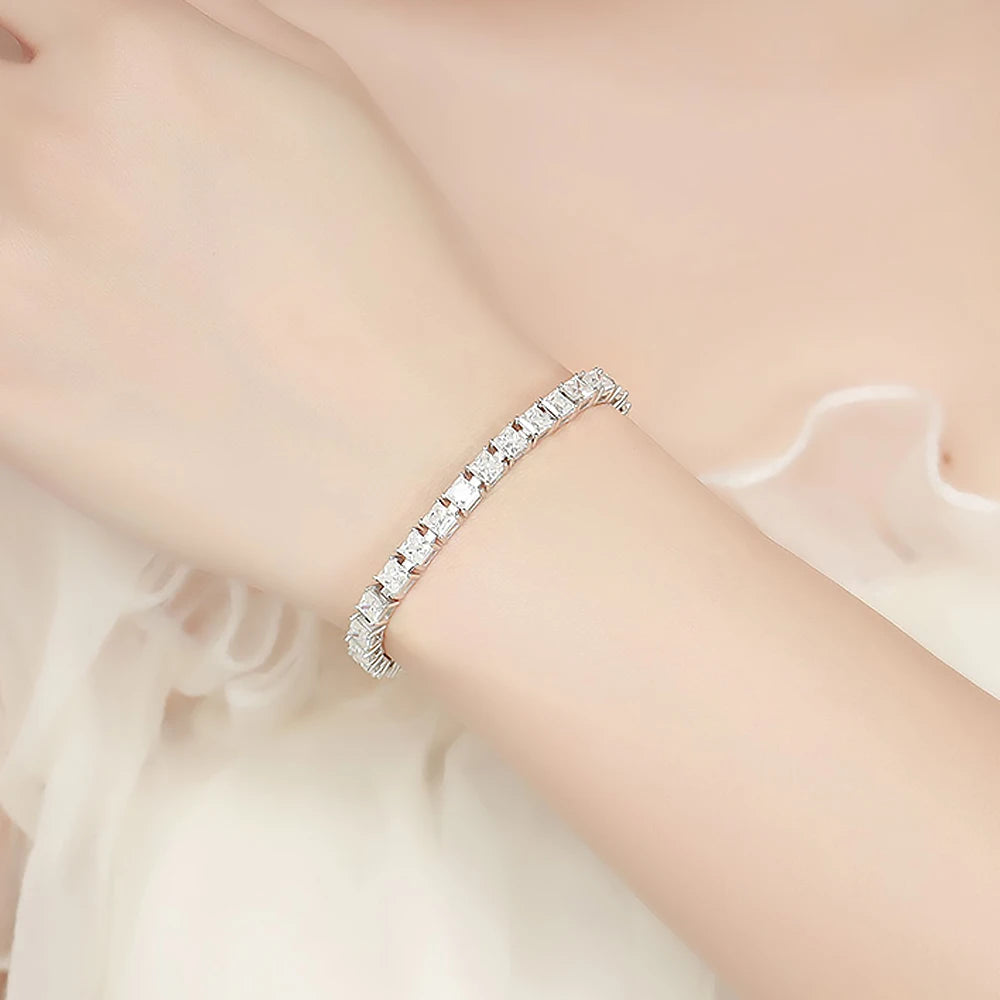 Princess Cut Moissanite Tennis Bracelet | Riviera Style.
