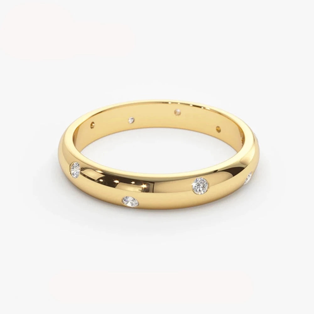 Moissanite Wedding Rings. 18K Gold Plated Silver.