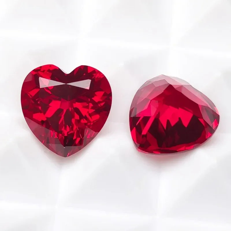 Loose Ruby. Heart Shape. 0.35 To 7.85 Carat. VVS1. Lab-Grown Ruby.