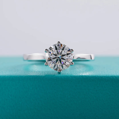 Moissanite Engagement Ring. 2.0 Carat Genuine Moissanite Diamond.