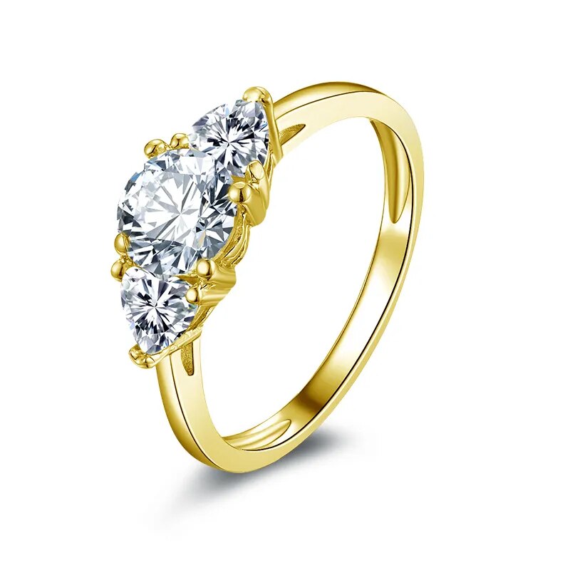 Elegant Gold Engagement Rings. 0.80 Carat Genuine Moissanite. D VVS1.