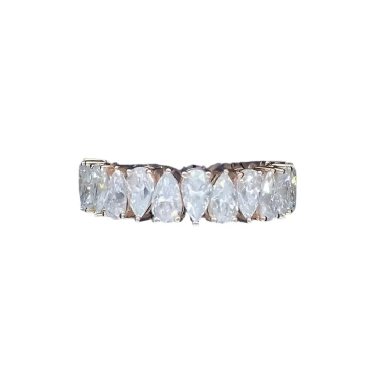 Diamond Eternity Rings - 7.0 Carat - Pear Shape Lab Created Diamond.
