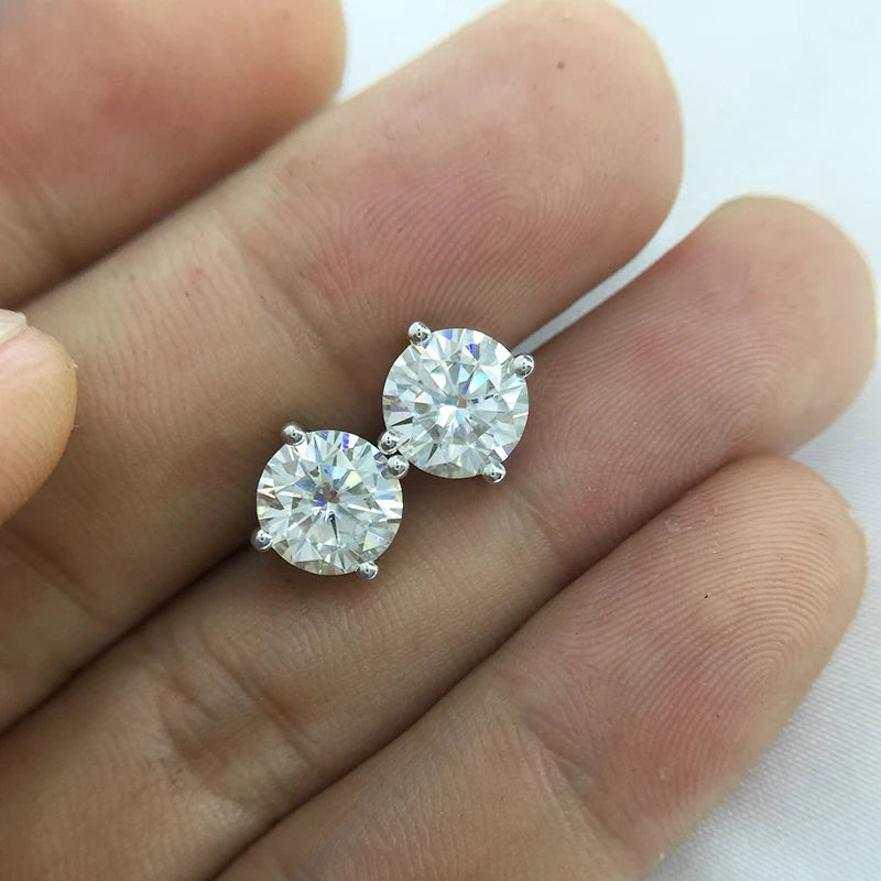 Diamond Stud Earrings - Round Lab Grown Diamond 0.50ct To 2.0ct.