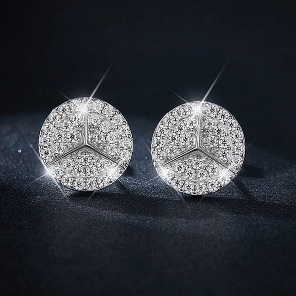 Moissanite Diamonds Stud Earrings. Elegant Genuine Moissanite Earrings.