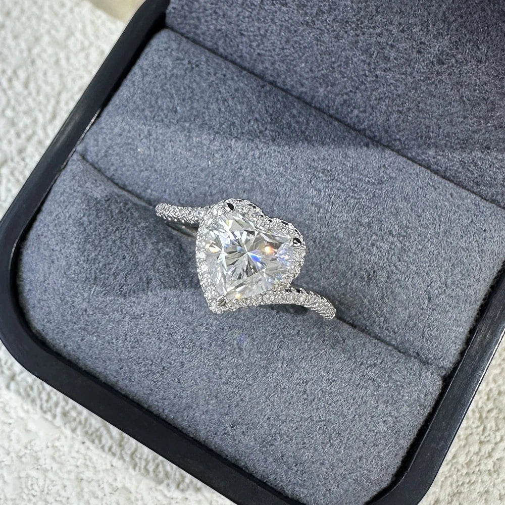 Heart shaped moissanite engagement 2025 ring