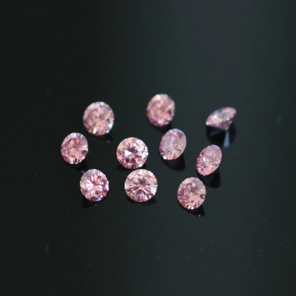 Colored Moissanite. 3mm 10Pcs. Blue, Pink, Yellow, Garnet, Green.