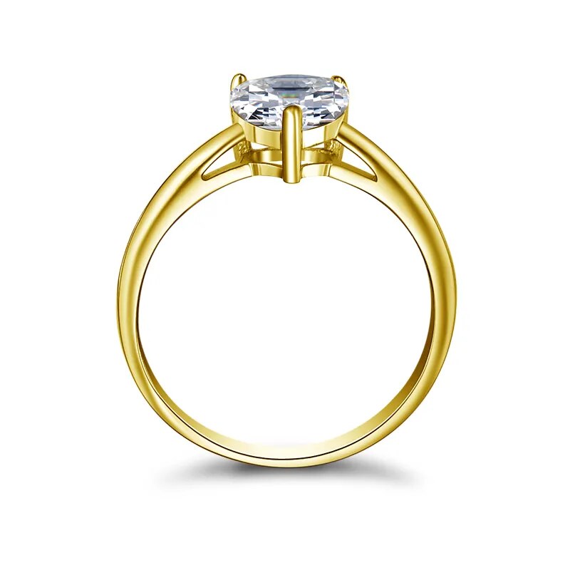 Heart-Shaped Moissanite Engagement Gold Rings. 10K Gold. 1.20 Carat.