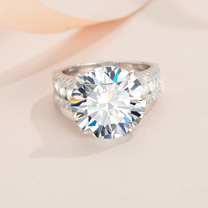 Luxury 10.0-Carat, Full Moissanite Engagement Rings. D VVS1.