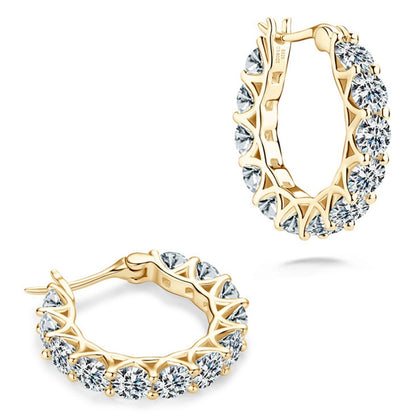 Authentic Moissanite Diamonds, Hoop Earrings. Total 7.20 Carat. D VVS1.