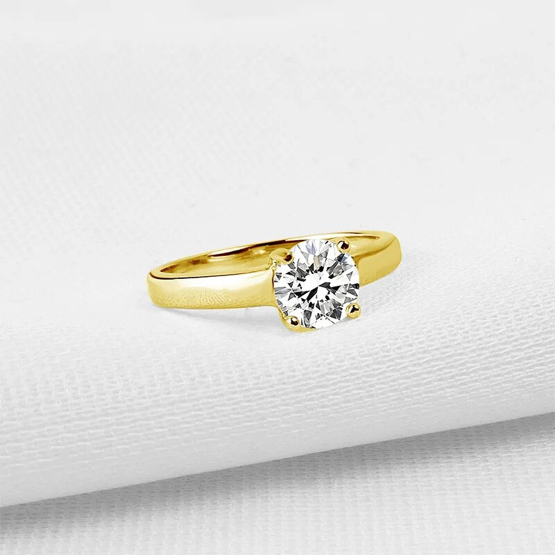 Moissanite Diamond Engagement Gold Rings. 1.0 Carat D VVS1.