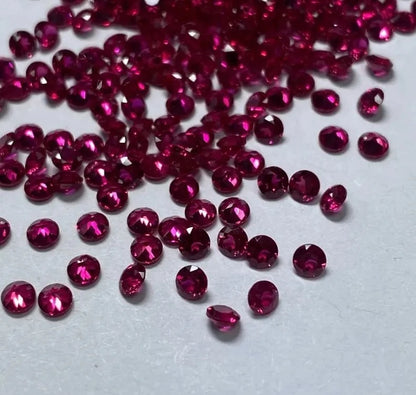 Loose Ruby. Small Sizes 2.0- To 3.0mm. Round Shape. Synthetic Ruby.