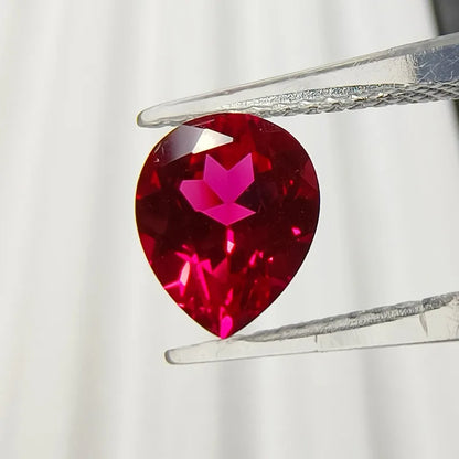 Loose Ruby. Pear Shape. 0.75 To 16.0 Carat. VVS1. Lab-Grown Ruby.