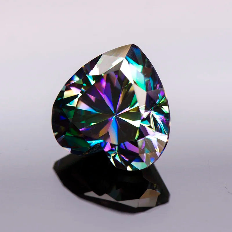 Loose Moissanite. Rainbow Color. Heart Cut. 1.0 To 4.0 Carat.