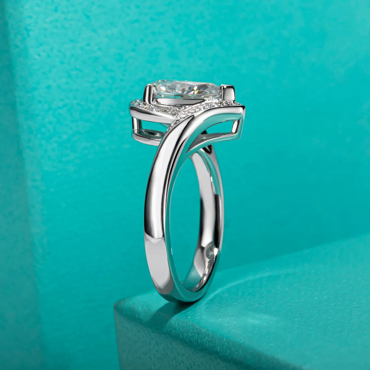 Luxury Moissanite Engagement Rings. 2.50 Carat. All Moissanite Stones.
