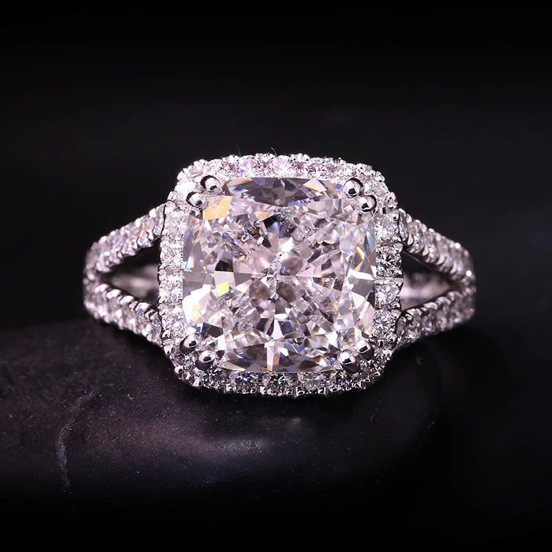Diamond Engagement Rings. 5.0 Carat - Cushion Cut Lab-Grown Diamond.