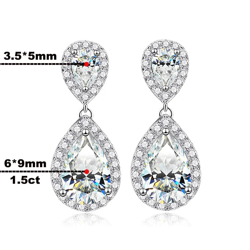 Luxury Moissanite Earrings. 4.17 Carat. All Moissanite Gemstones.