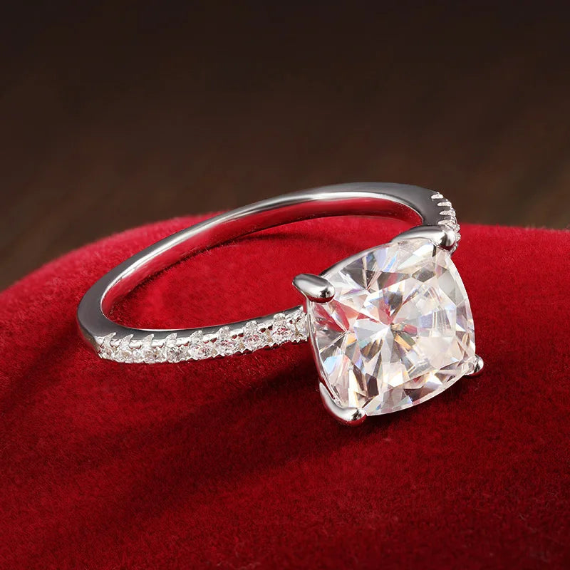 Cushion Moissanite Engagement Rings for Women. 1.0 To 3.0 Carat.