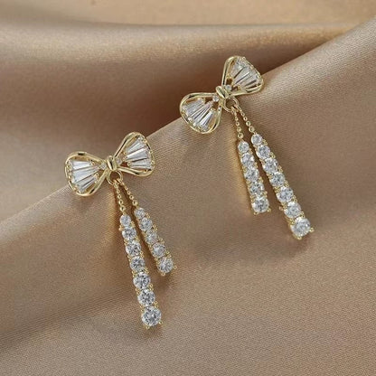 Genuine Moissanite Earrings. Elegant Gold Plated Silver Earrings.