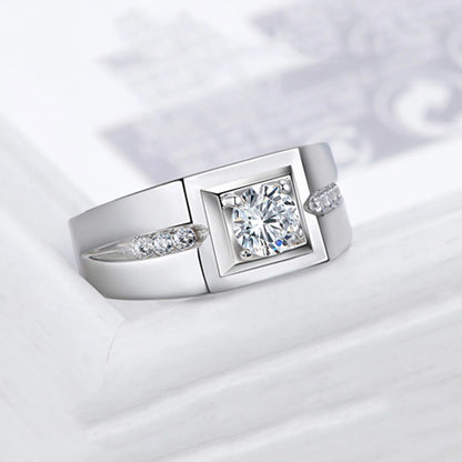 Luxury Moissanite Rings For Men. 0.50 Carat Genuine Moissanite.