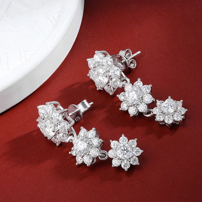 Elegant Moissanite Earrings. Top Quality 5.88 Carat Genuine Moissanite.