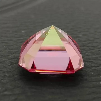 Colored Moissanite Gems. Pink Color. Asscher Cut. 1.0 To 5.0 Carat.