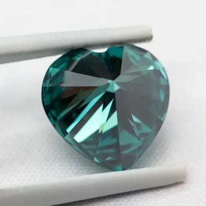 Loose Moissanite. Emerald Green Color. Heart Cut. 1.0 To 5.0 Carat.