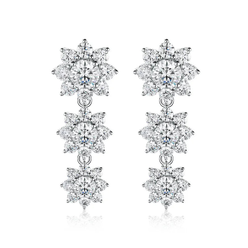 Elegant Moissanite Earrings. Top Quality 5.88 Carat Genuine Moissanite.