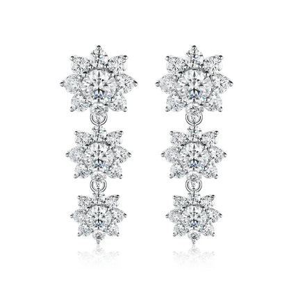 Elegant Moissanite Earrings. Top Quality 5.88 Carat Genuine Moissanite.