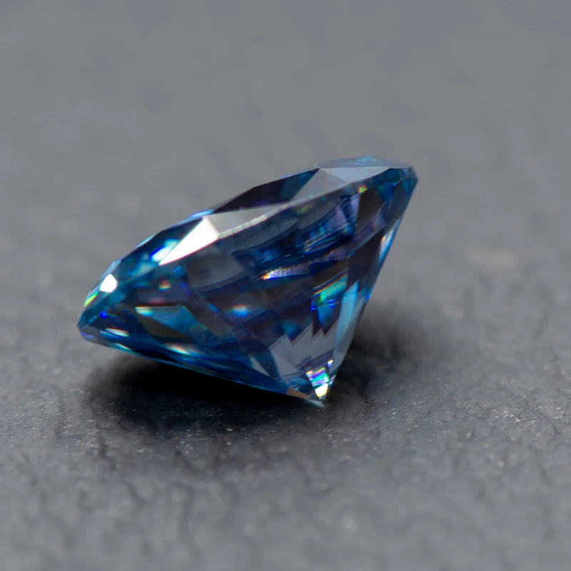 Loose Moissanite Stone. Sapphire Blue Color. Oval Cut. 0.50 To 5.0 Carat.