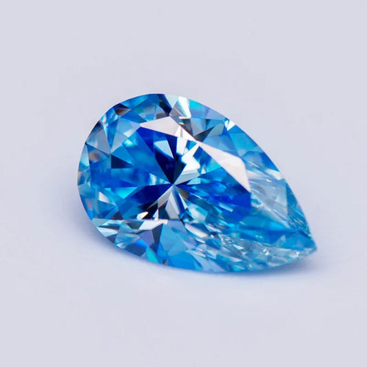 Moissanite Gems. Pear Cut. Ice Blue Color. 0.50 To 5.0 Carat.