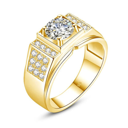 Men Luxury Moissanite Rings. 1.0 Carat D VVS1.