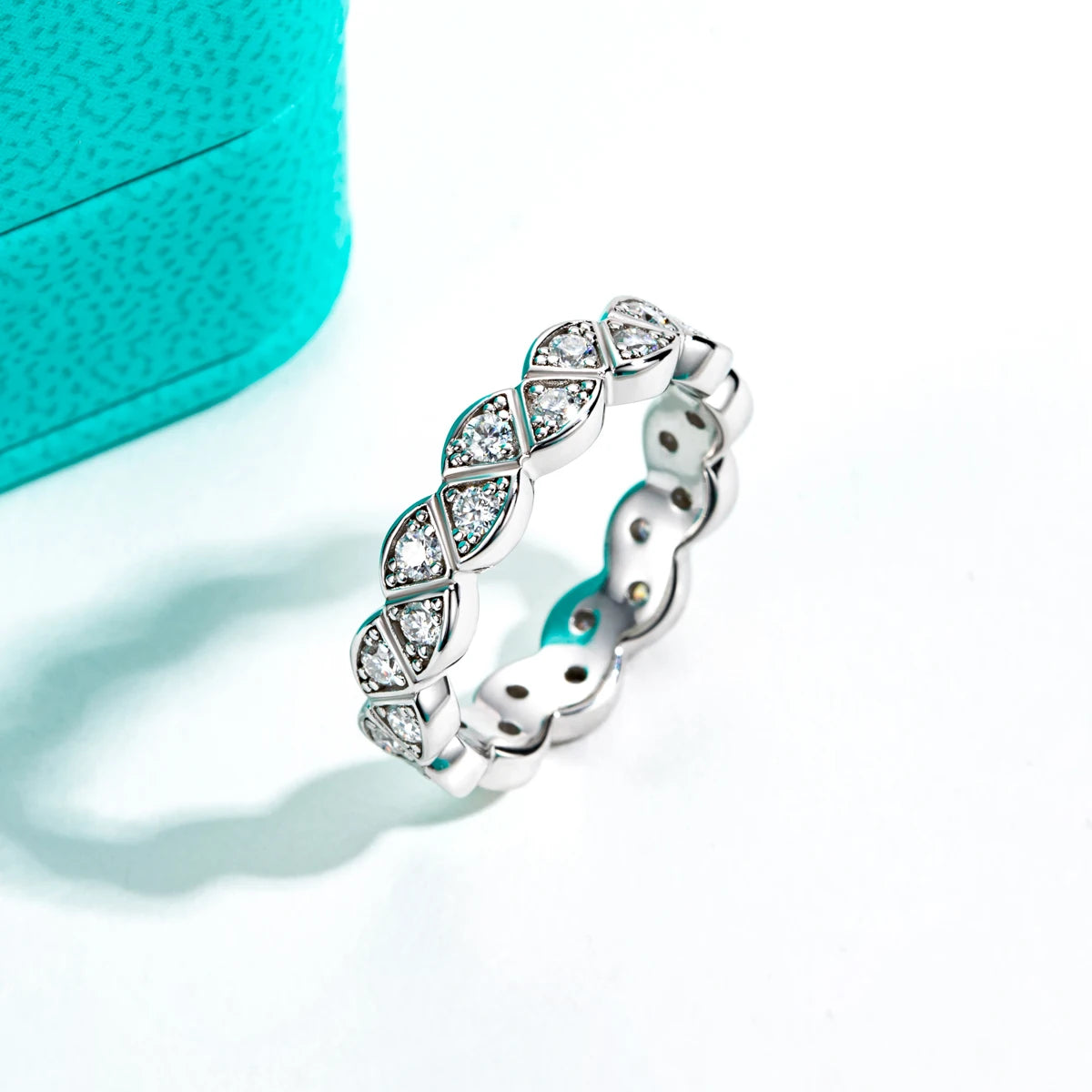 Elegant Moissanite Eternity Rings. D Color VVS1. Moissanite Jewelry.