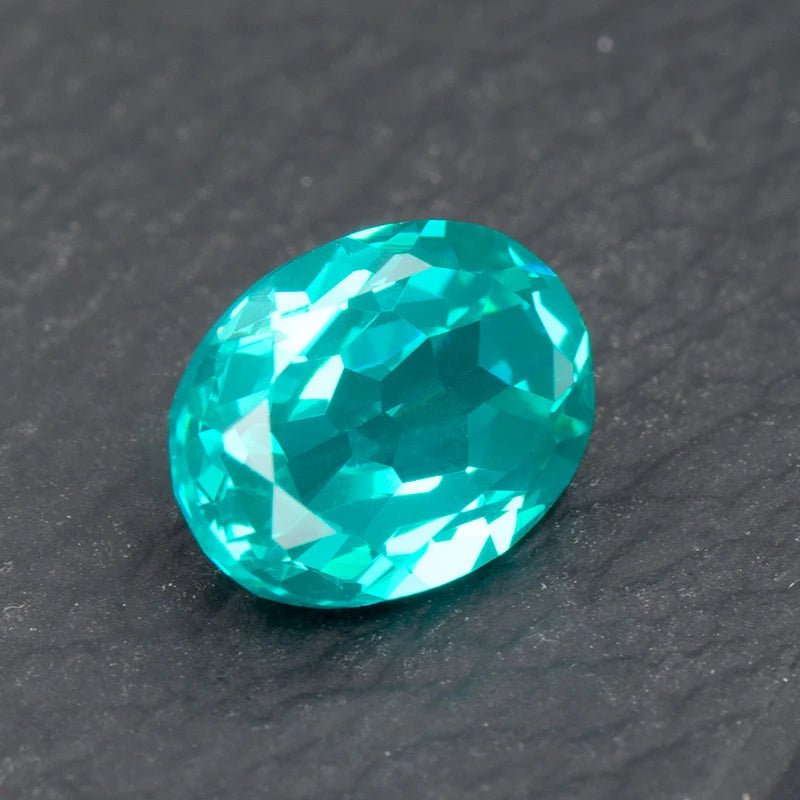 Paraiba Oval Cut Gemstone. Lab Created Tourmaline. 0.30 To 13.60 Carat.