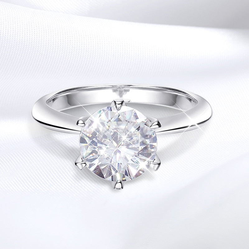 Genuine Moissanite Engagement Ring 5.0 Carat 