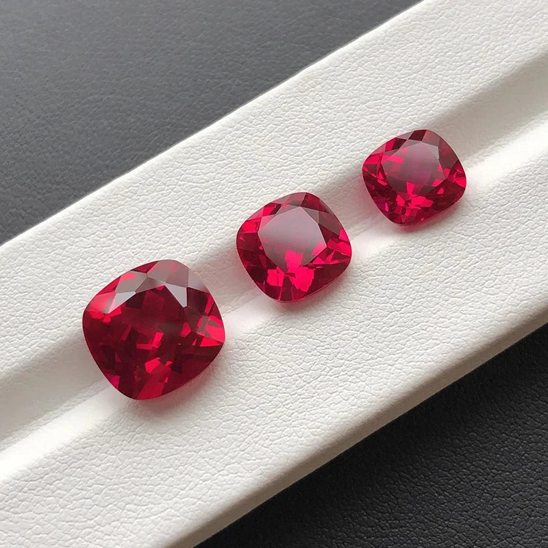 Loose Ruby. Cushion Cut. 1.10 To 5.90 Carat. VVS1. Lab-Grown Ruby.